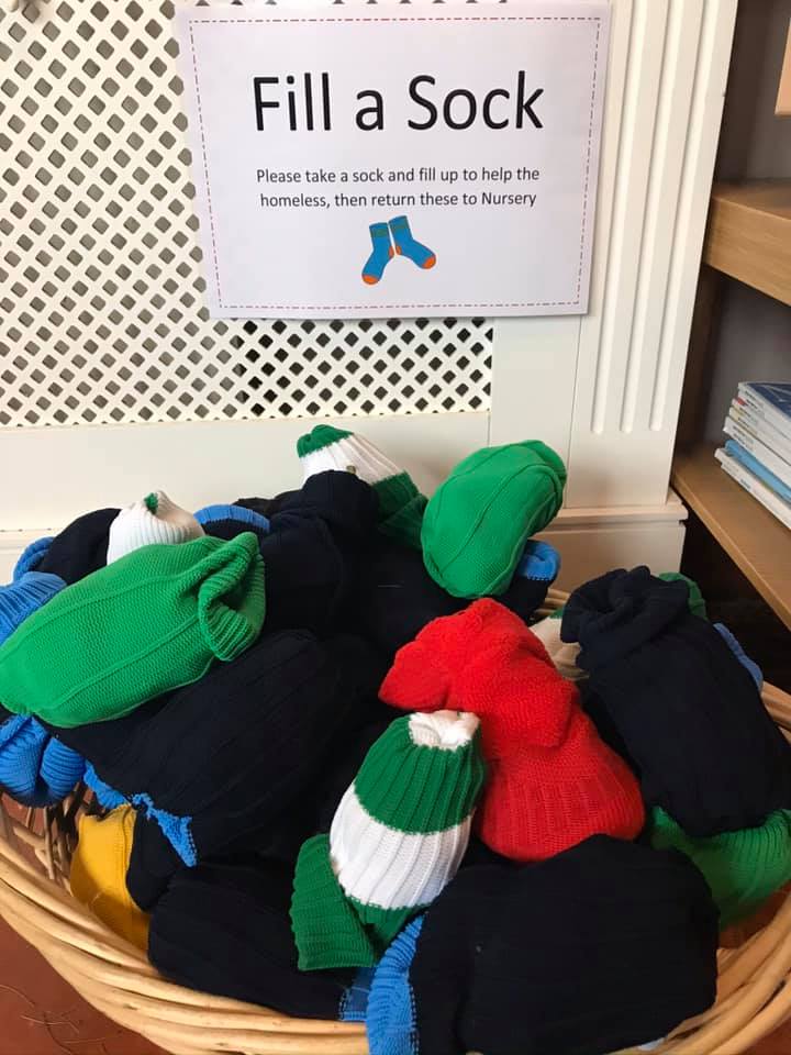 Fill A Sock At Little Owls Child Nursery Norfolk
