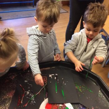 String Painting At Little Owls Dereham Playgroup (4)