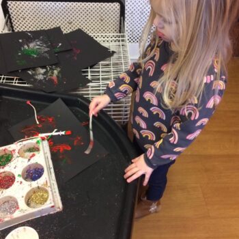 String Painting At Little Owls Dereham Playgroup (5)